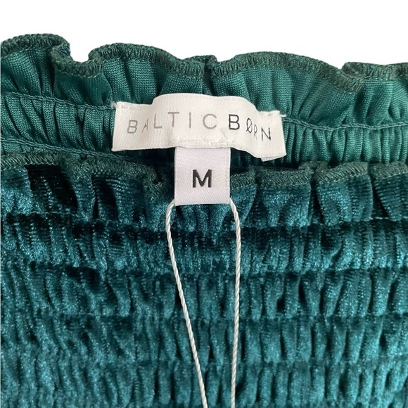 Baltic Born Clara Smocked Velvet Maxi Dress Green NWT - Picture 12 of 16